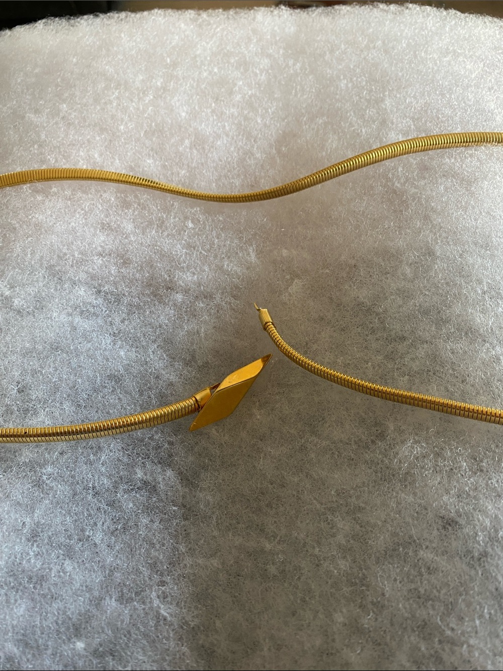 Gold Omega Chain Beltwith Geometric Slide Accent